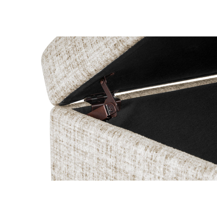 HomePop Camden Luxury Large Storage Ottoman - Cream Textural Woven