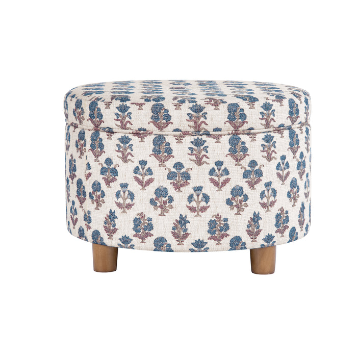 HomePopLargeRoundStorageOttoman-BlueFloralPattern