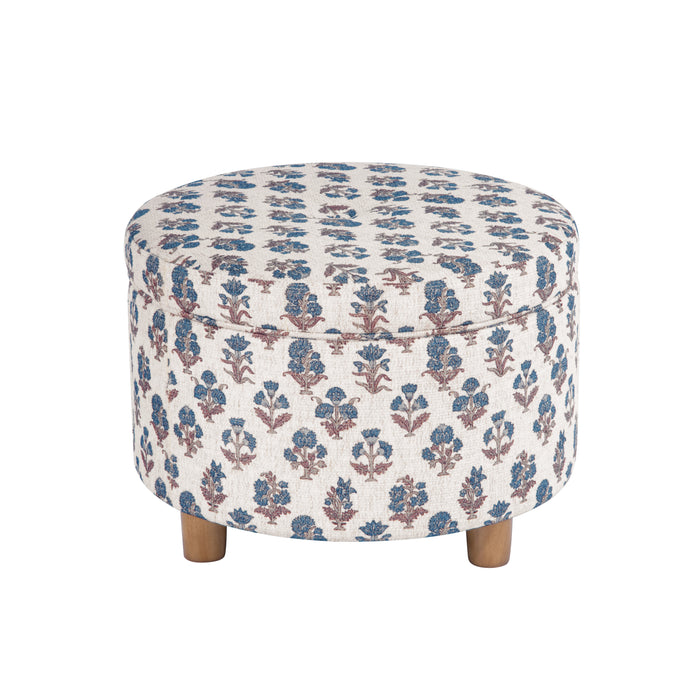 HomePopLargeRoundStorageOttoman-BlueFloralPattern