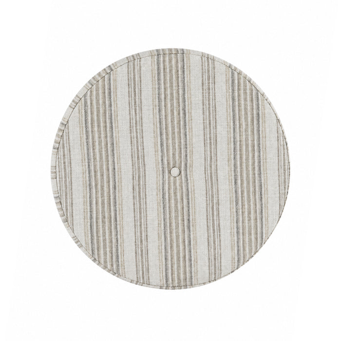HomePop Large Round Storage Ottoman - Gray Striped Pattern