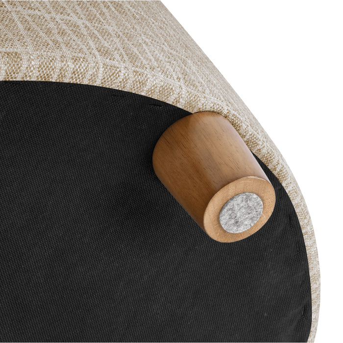 HomePop Large Round Storage Ottoman - Tan Geometric Pattern