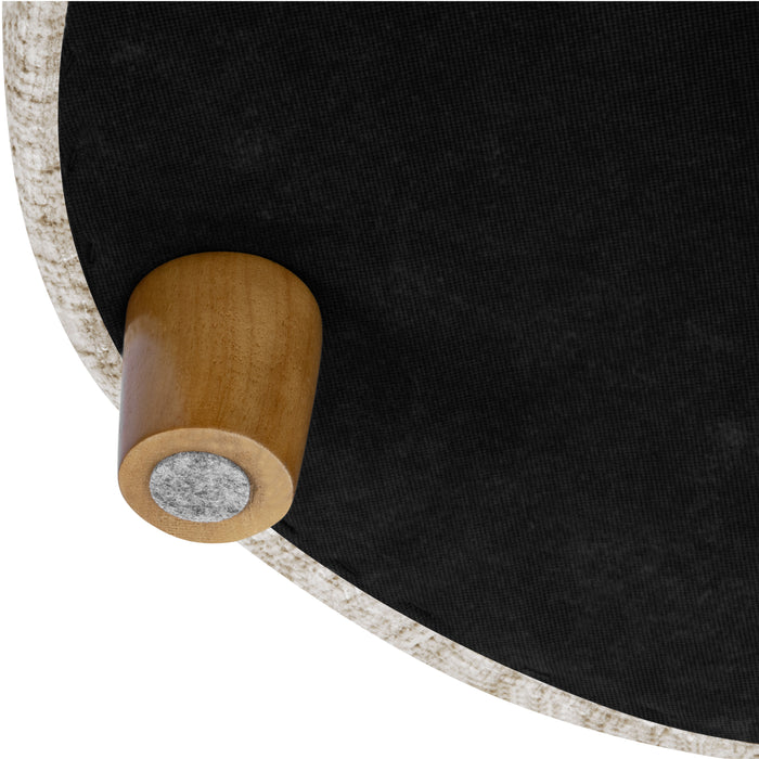 HomePop Large Round Storage Ottoman - Cream Textural Woven