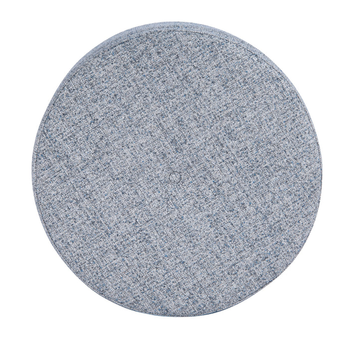 HomePop Large Round Storage Ottoman - Blue Gray Woven Fabric
