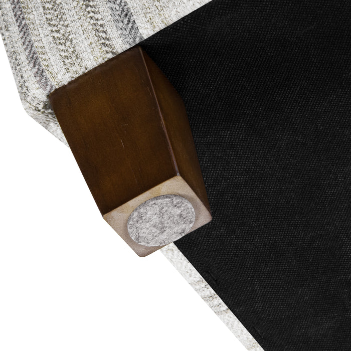 HomePop Square Tufted Storage Ottoman - Gray Striped Pattern