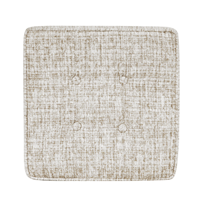 HomePop Square Tufted Storage Ottoman - Cream Textural Woven