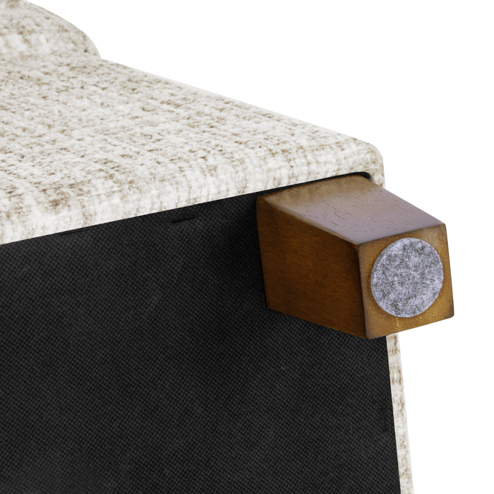 HomePop Square Tufted Storage Ottoman - Cream Textural Woven