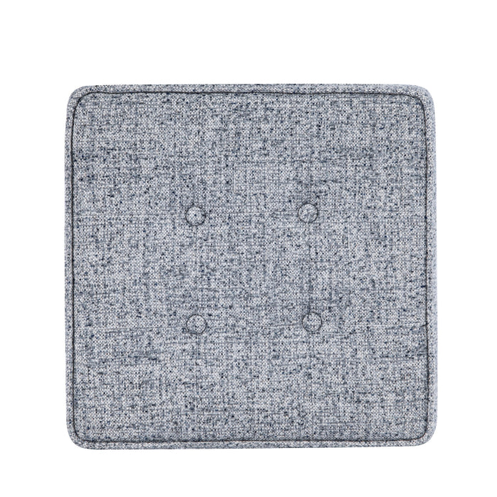HomePop Square Tufted Storage Ottoman - Blue Gray Woven Fabric