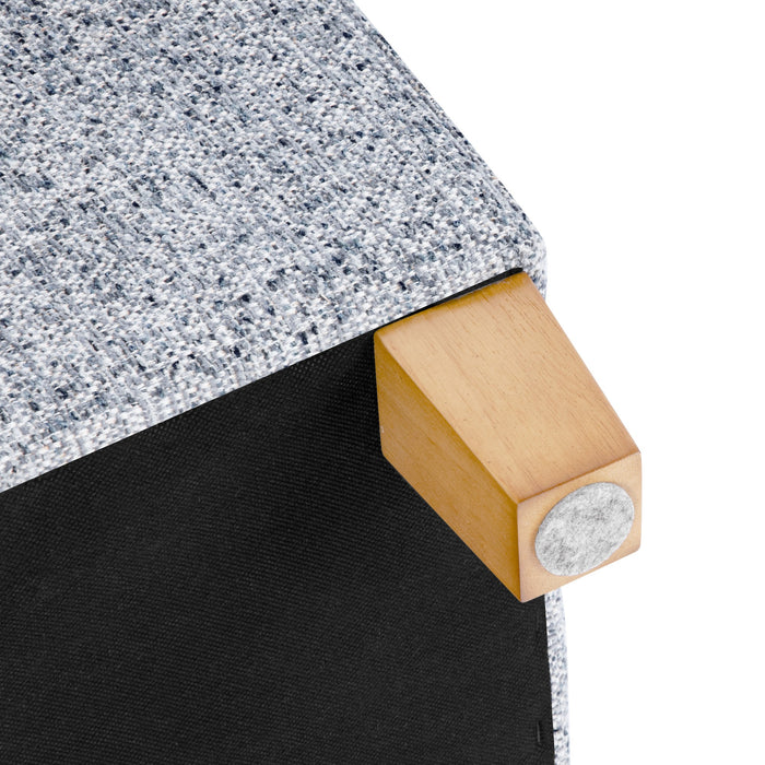 HomePop Square Tufted Storage Ottoman - Blue Gray Woven Fabric