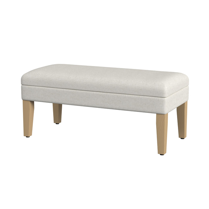 HomePop Decorative Storage Bench - Cream Textured Woven