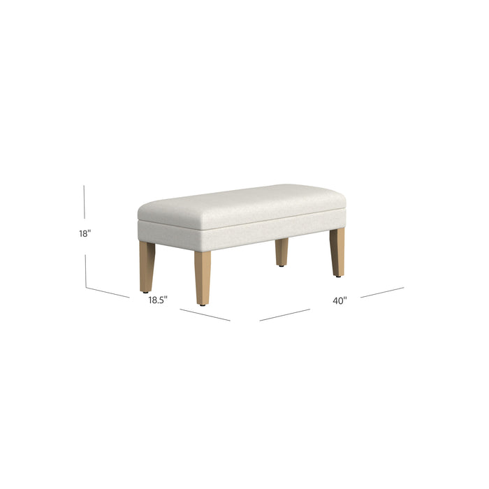 HomePop Decorative Storage Bench - Cream Textured Woven