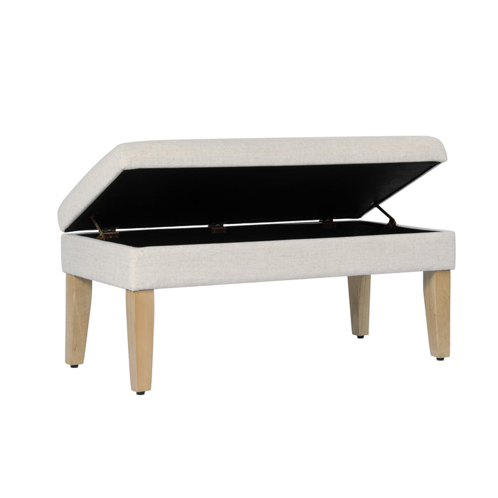 HomePop Decorative Storage Bench - Cream Textured Woven