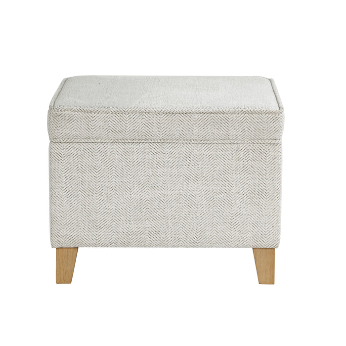 HomePop Medium Storage ottoman - Cream Chevron Woven