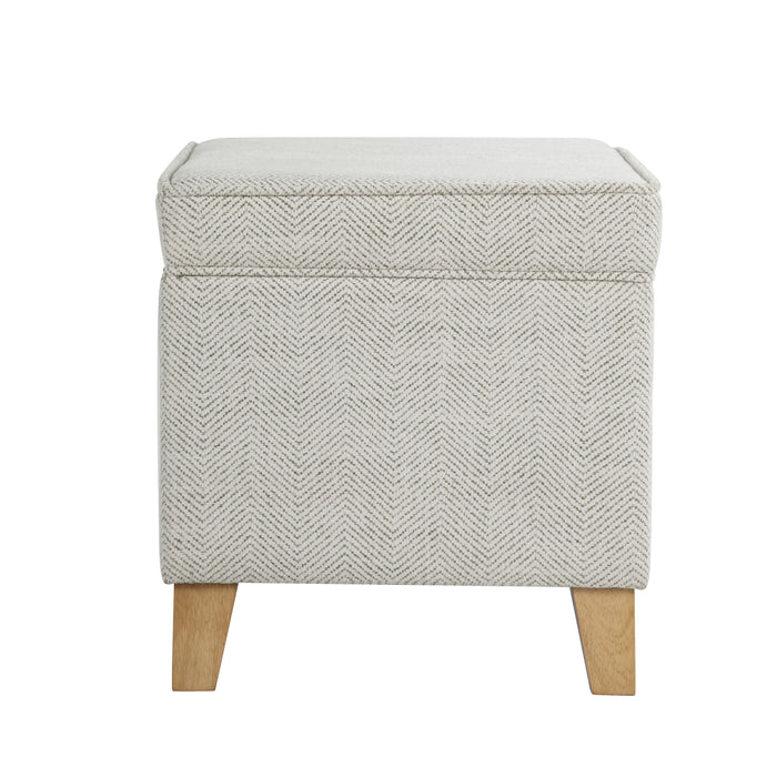 HomePop Medium Storage ottoman - Cream Chevron Woven
