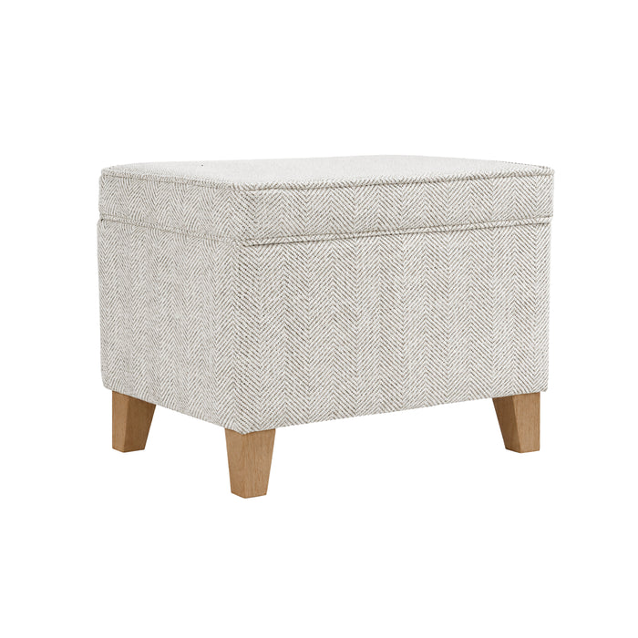 HomePop Medium Storage ottoman - Cream Chevron Woven