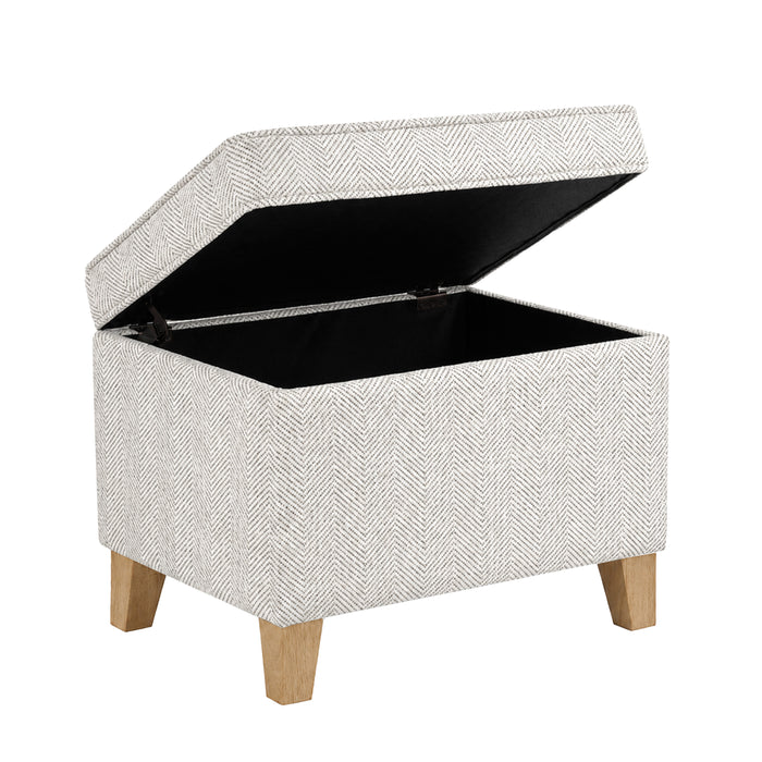 HomePop Medium Storage ottoman - Cream Chevron Woven