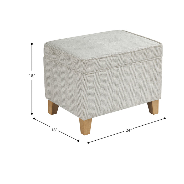 HomePop Medium Storage ottoman - Cream Chevron Woven