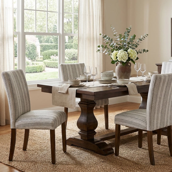 HomePop Classic Parsons Dining Chair - Gray Striped Pattern (pack of 2)
