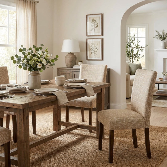 HomePop Classic Parsons Dining Chair - Tan Geometric Pattern (pack of 2)