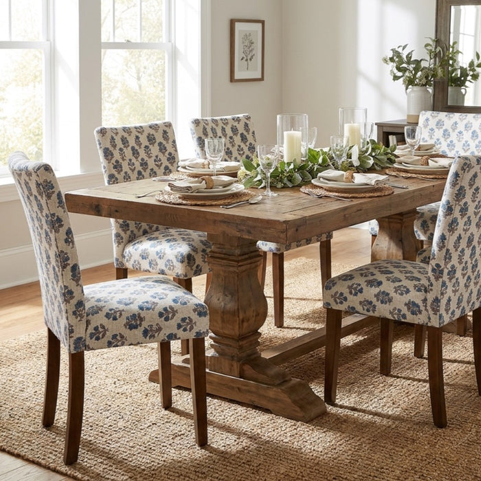 HomePop Classic Parsons DiningChair - Blue Floral Pattern (packof2)