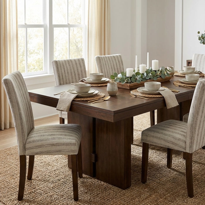 HomePop Classic Parsons Dining Chair - Gray and Cream Stripe (pack of 2)