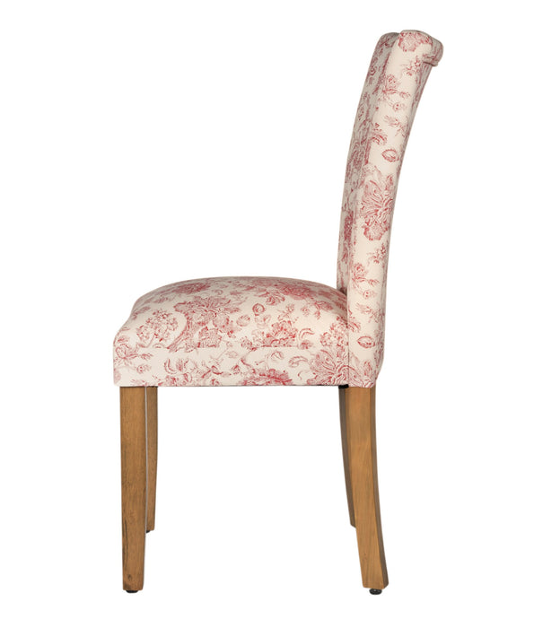 Parsons Dining Chair - Cream and Red Toile