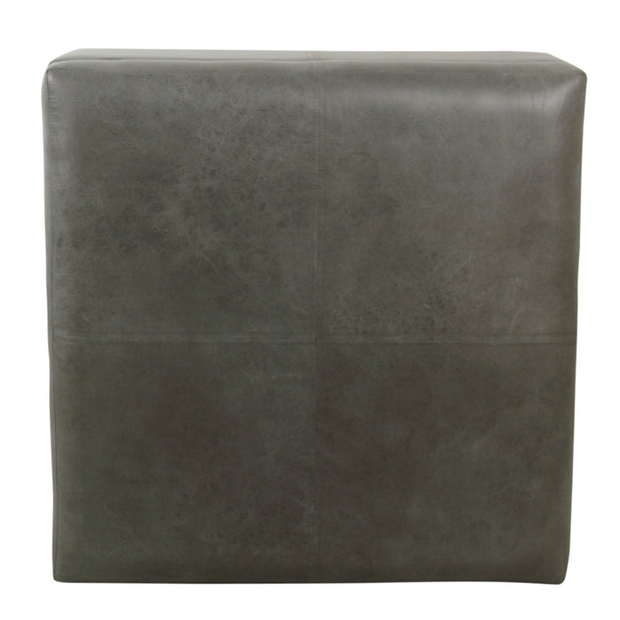 Luxury Large Faux Leather Storage Ottoman - Gray