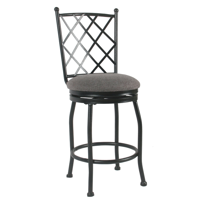24" Metal Counter Stool - Gray Woven — HomePop Furniture