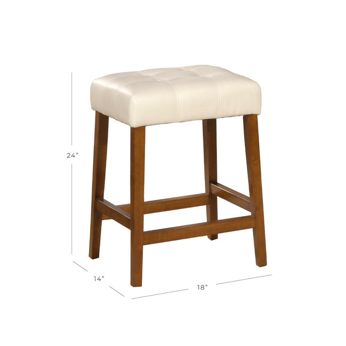 24" Faux Leather Square Counter Stool - Cream