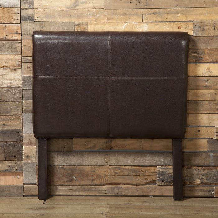 Twin Headboard - Brown Faux Leather