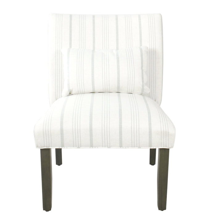 Accent Chair and Pillow - Dove Gray Stripe