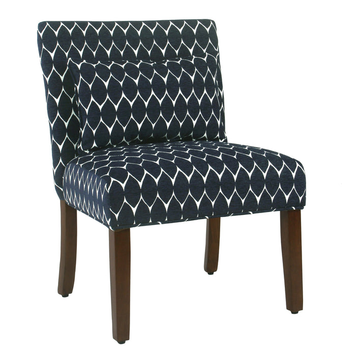 Parker Accent Chair with Pillow - Textured Navy