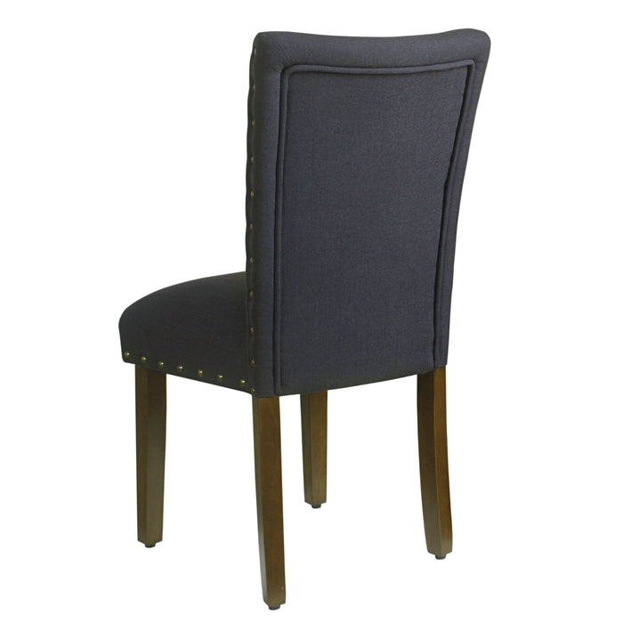 Classic Parsons Chair with Nailhead Trim - Deep Navy - Set of 2