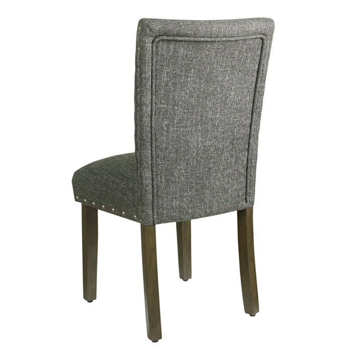 Classic Parsons Chair with Nailhead Trim - Slate Grey - Set of 2