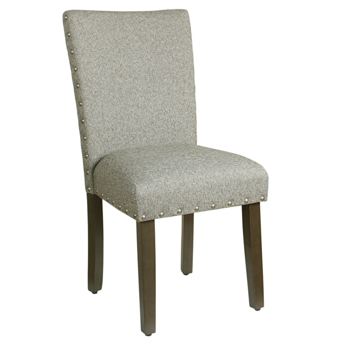 Classic Parsons Chair with Nailhead Trim - Heathered Gray - Set of 2