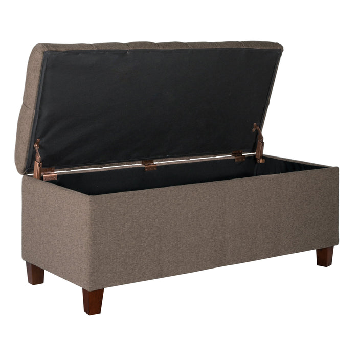 Tufted Storage Bench - Textured Brown