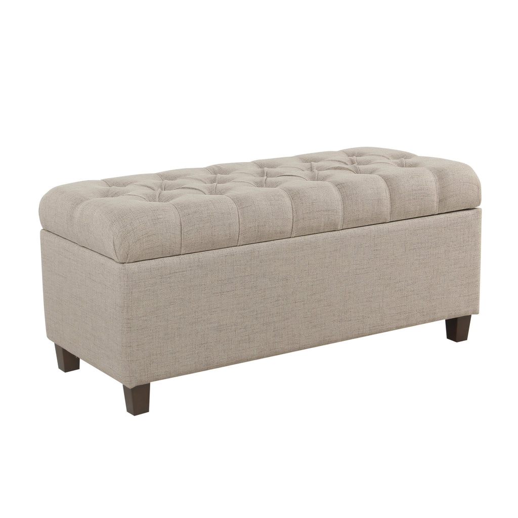 29 Square Tufted Button Storage Ottoman Table Bench with Rolling Whee –  Homhum