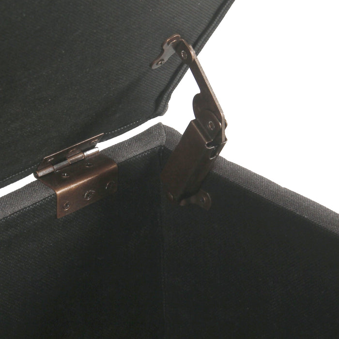 Large Storage Bench with Nailhead Trim - Dark Charcoal Gray