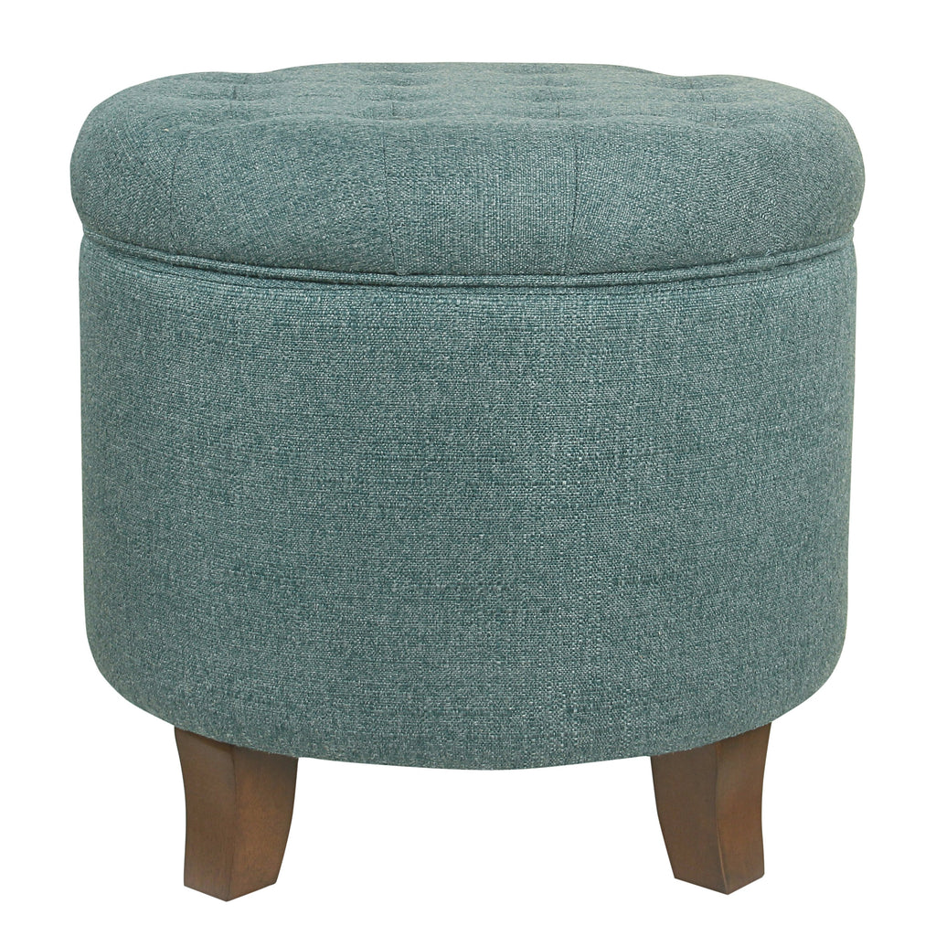 Boho Tufted Storage Ottoman Teal Woven HomePop Furniture