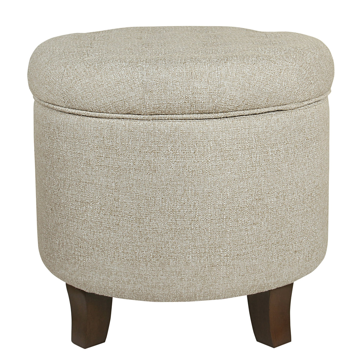 Boho Tufted Storage Ottoman - Tan Woven — HomePop Furniture