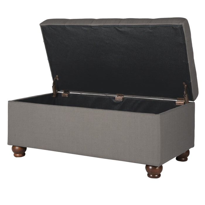 Tufted Storage Bench - Textured Brown