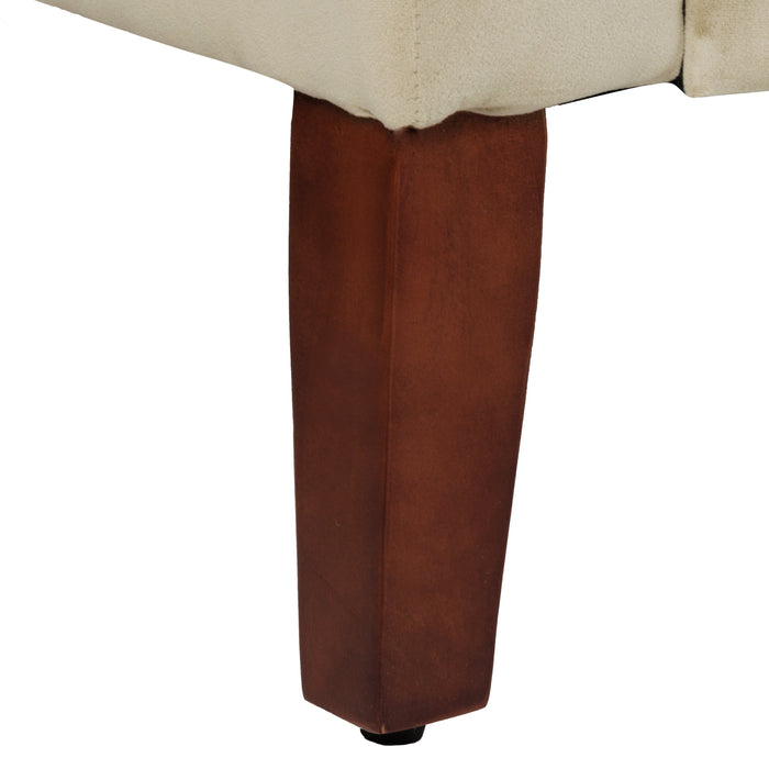 Velvet Tufted Storage Bench and Settee - Tan