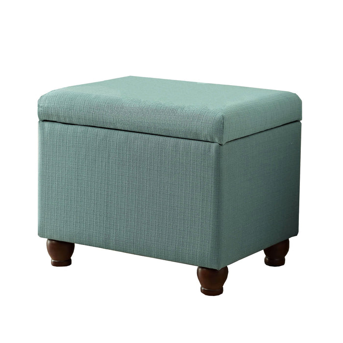 Medium Storage Ottoman Teal Woven — HomePop Furniture