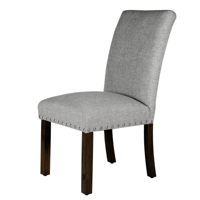 Dining Chair with Nailhead Trim - Light Gray - Set of 2