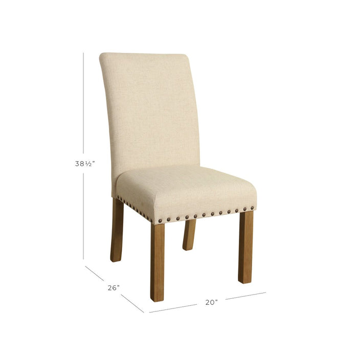 Dining Chair with Nailhead Trim - Cream - Set of 2