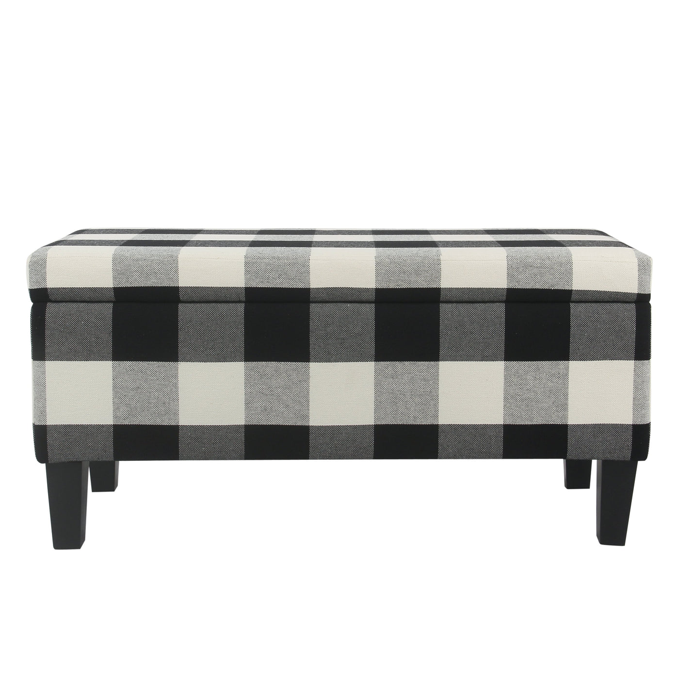 Large Decorative Storage Bench - Black Plaid — HomePop Furniture