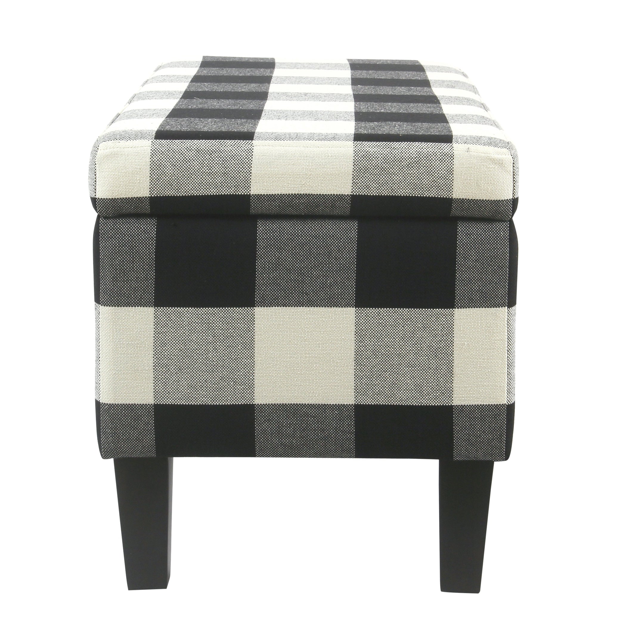 Large Decorative Storage Bench - Black Plaid — HomePop Furniture