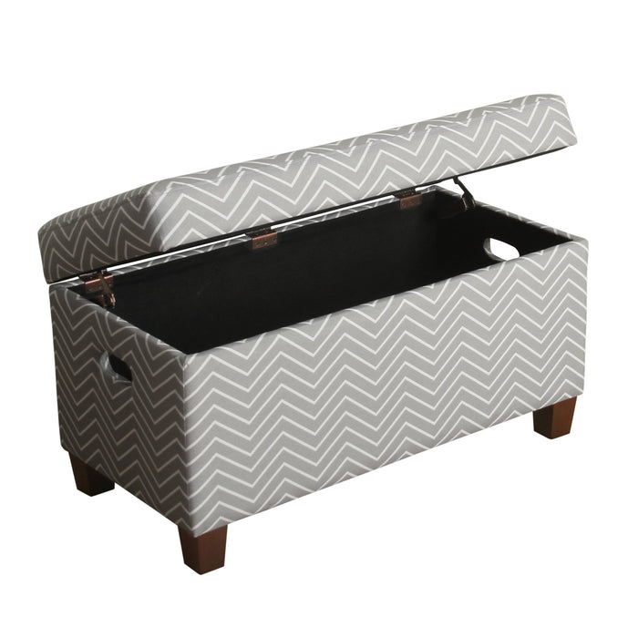 Deluxe Storage Bench -Gray Chevron