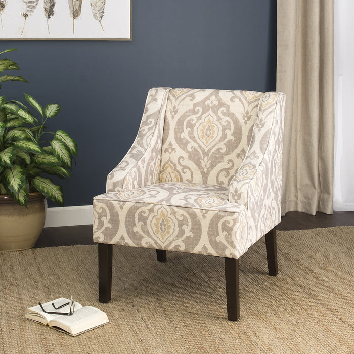 Classic Swoop Accent Chair - Suri Brown