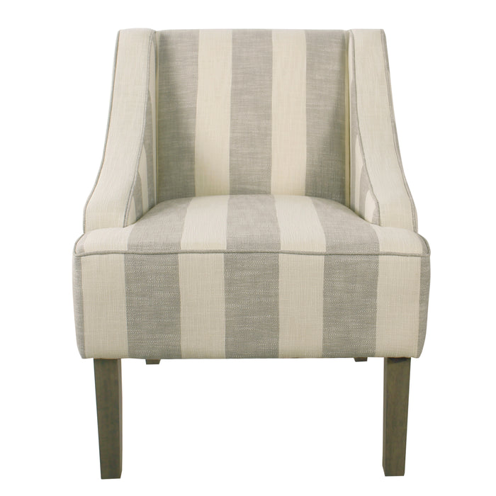 HomePop Classic Swoop Accent Chair - Gray Stripe