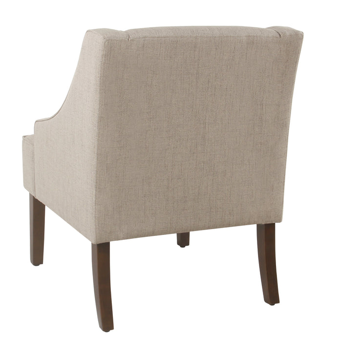 Classic Swoop Arm Accent Chair - Tan